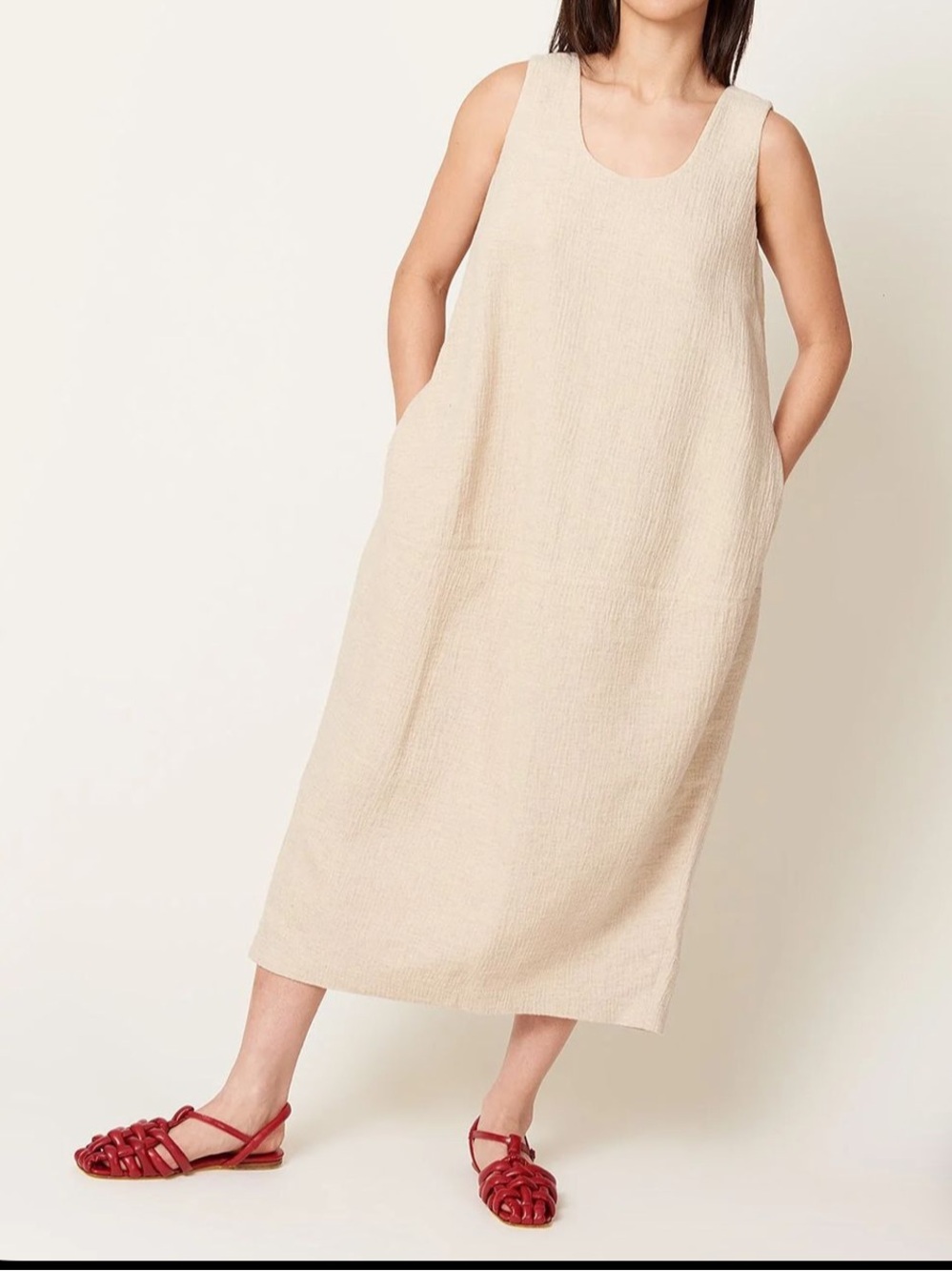 7115 By Szeki Cocoon Tent Dress in Oatmeal XS